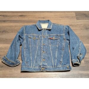 Big Train Denim Jean Jacket Trucker Style Blue Vintage Mens Size L